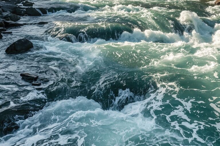 Wilde Wellen im klaren Wasser als Symbolbild für innere Unruhe